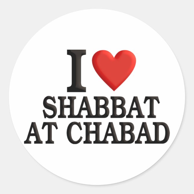 I love Shabbat at Chabad Classic Round Sticker (Front)