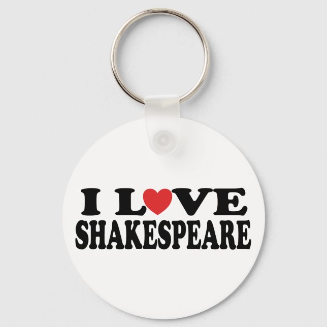 I Love Shakespeare Gift Key Ring (Front)
