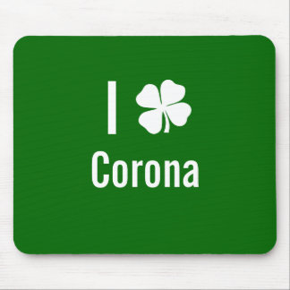 I love (shamrock) Corona St Patricks Day Mouse Mat