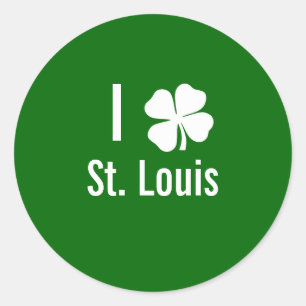 I love (shamrock) St. Louis St Patricks Day Classic Round Sticker