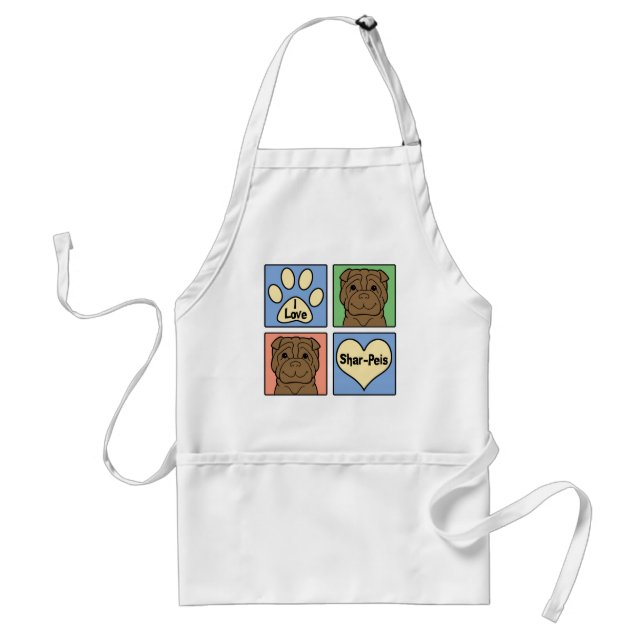 I Love Shar-Peis Standard Apron (Front)