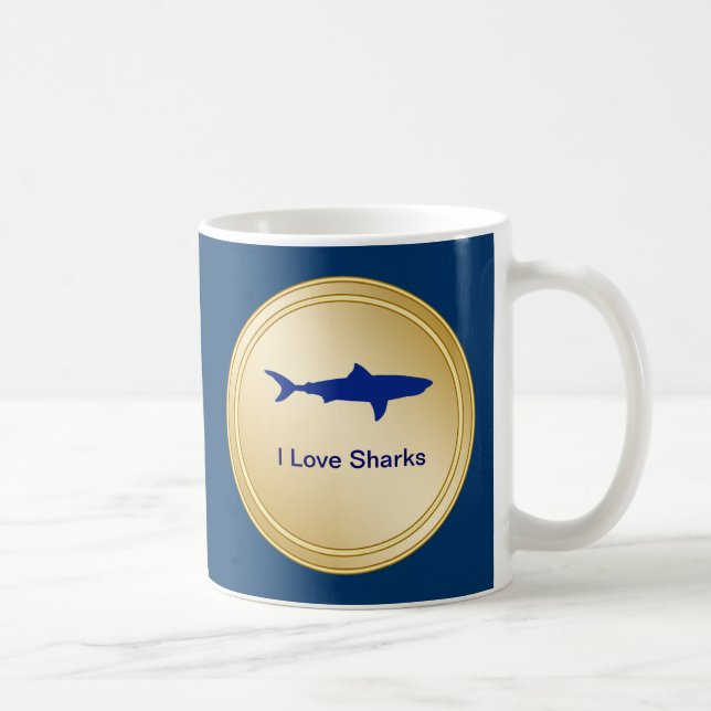 I Love Sharks Drink Mug (Right)
