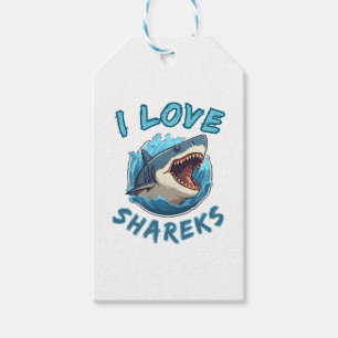 I Love Sharks Fisher Gift Tags