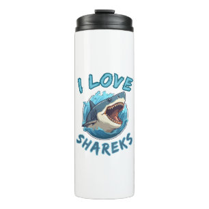 I Love Sharks Fisher Thermal Tumbler