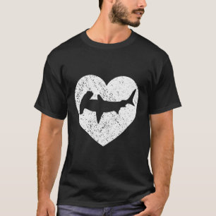 I Love Sharks Gift Distressed Hammerhead White Hea T-Shirt