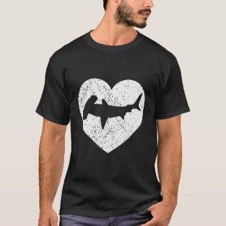 I Love Sharks Gift Distressed Hammerhead White Hea T-Shirt