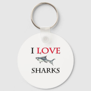 I Love Sharks Key Ring