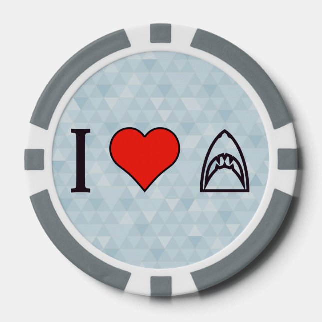 I Love Sharks Poker Chips (Front)