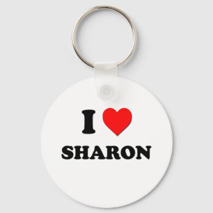 I Love Sharon Key Ring