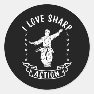 I Love Sharp Action Martial Arts Karate Fighter En Classic Round Sticker