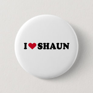 I LOVE SHAUN 6 CM ROUND BADGE