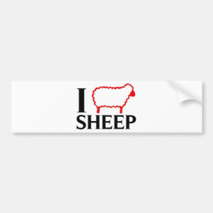 I Love Sheep Bumper Sticker