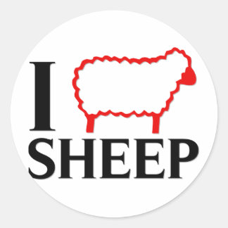 I Love Sheep Classic Round Sticker
