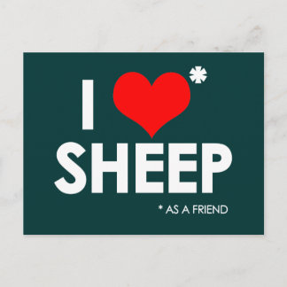 I Love * Sheep Postcard