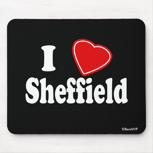I Love Sheffield Mouse Mat (Front)