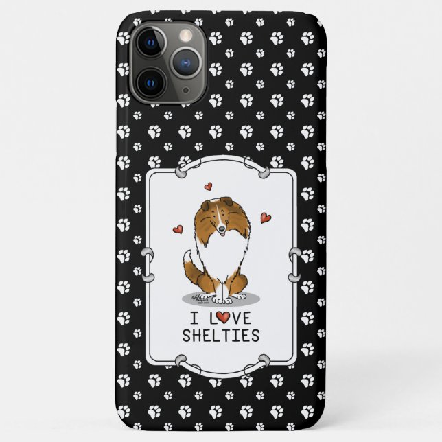I Love Shelties (sable 2) Shetland Sheepdogs Cute Case-Mate iPhone Case (Back)