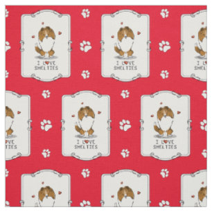 I Love Shelties (sable 2) Shetland Sheepdogs Cute Fabric