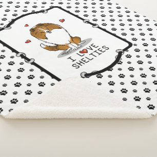 I Love Shelties (sable 2) Shetland Sheepdogs Cute Sherpa Blanket