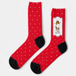 I Love Shelties (sable 2) Shetland Sheepdogs Cute Socks