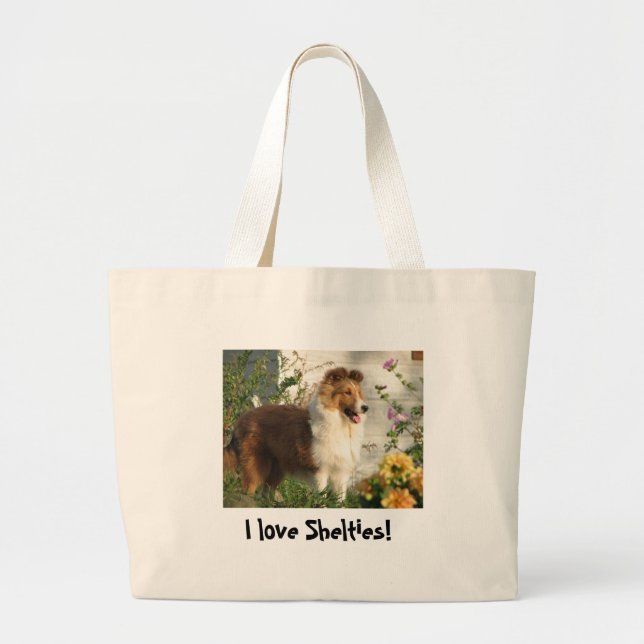 I love Shelties tote bag (Front)