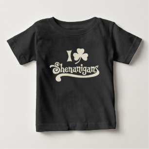 I Love Shenanigans Clover Shamrock St Patrick's Baby T-Shirt
