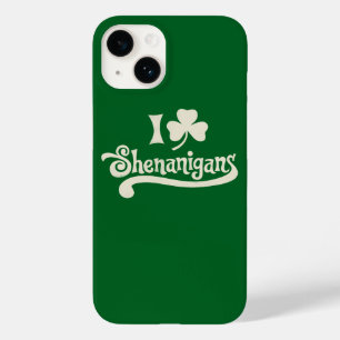 I Love Shenanigans Clover Shamrock St Patrick's Case-Mate iPhone 14 Case