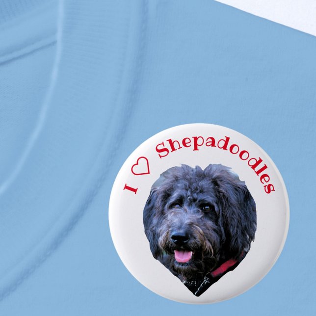 I Love Shepadoodles Dog White Button (Creator Uploaded)