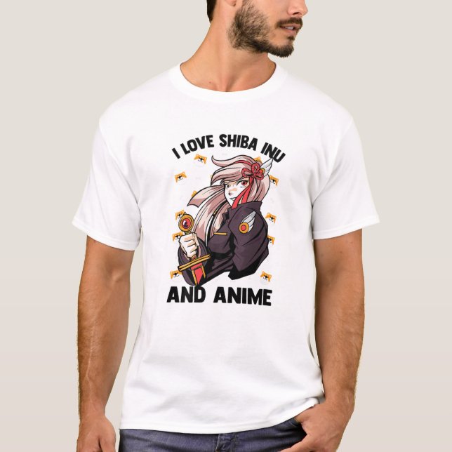 I Love Shiba Inu And Anime - Kawaii Cute - Otaku G T-Shirt (Front)