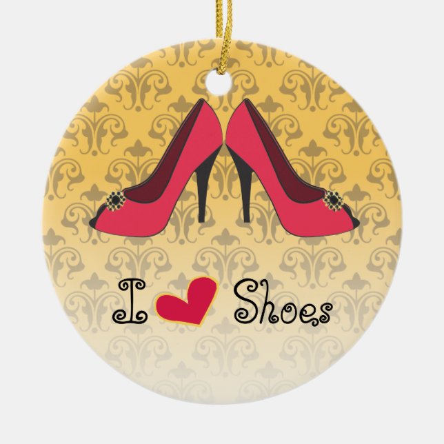 I Love Shoes Christmas Ornament (Front)