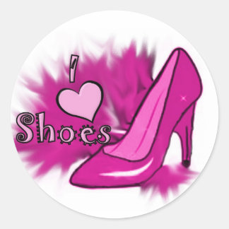 I love shoes classic round sticker