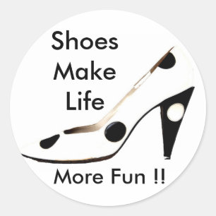 I Love Shoes Female Fashionista Classic Round Sticker