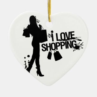I Love Shopping Ceramic Tree Decoration