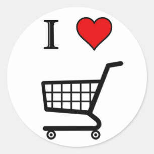 I LOVE SHOPPING CLASSIC ROUND STICKER