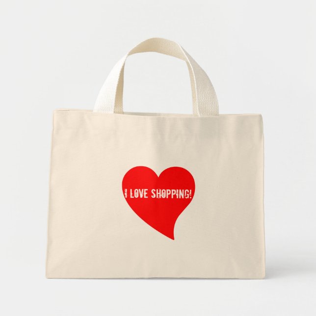 I Love Shopping! Floral Bag (Front)