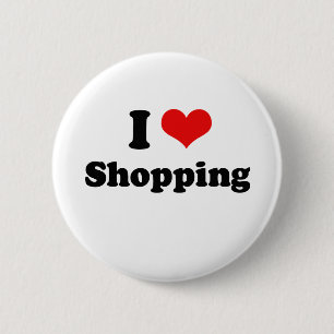 I Love Shopping Tshirt 6 Cm Round Badge