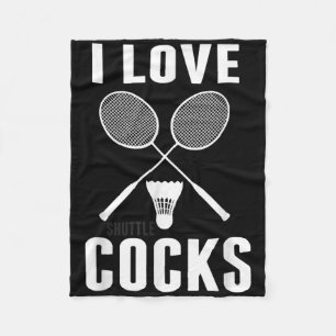 I Love Shuttles Funny Badminton Dad Fleece Blanket