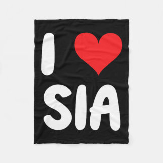 I Love Sia - Heart Fleece Blanket
