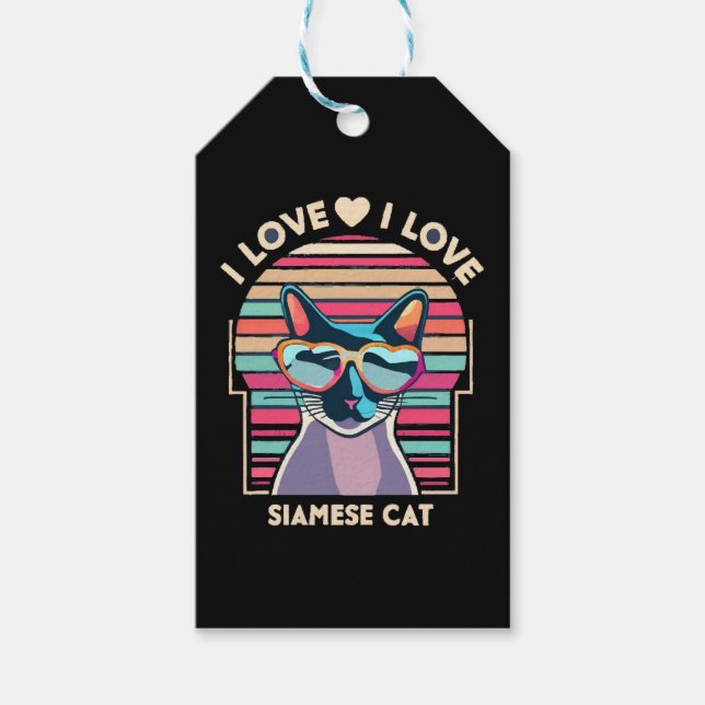 I love Siamese cat Gift Tags (Front)
