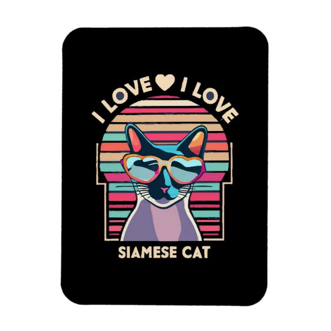 I love Siamese cat Magnet (Vertical)