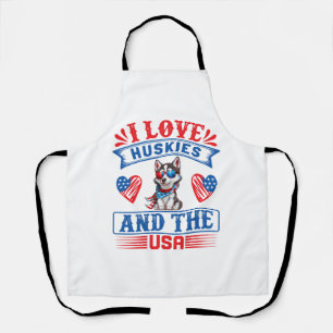 I love Siberian Huskies and the USA Apron