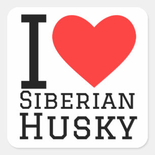 I love siberian husky square sticker