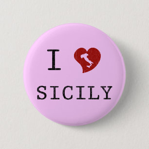 I Love Sicily 6 Cm Round Badge