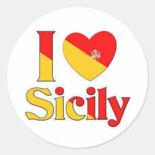 I love Sicily Classic Round Sticker