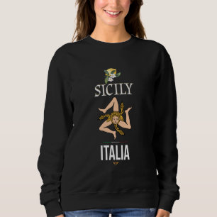 I Love Sicily, Sicily Italy Illustration Graphic D Sweatshirt