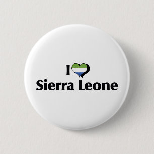 I Love Sierra Leone Flag 6 Cm Round Badge