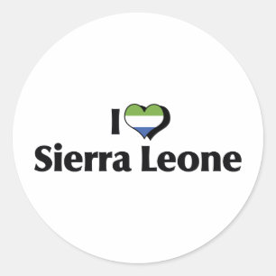 I Love Sierra Leone Flag Classic Round Sticker