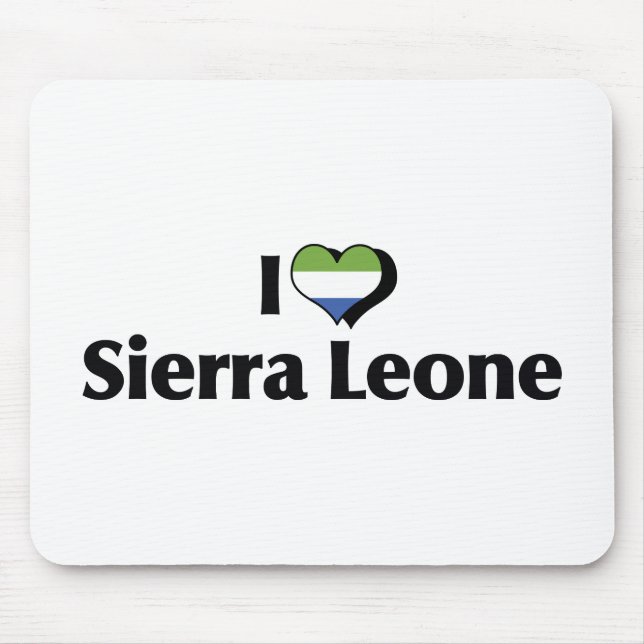 I Love Sierra Leone Flag Mouse Mat (Front)