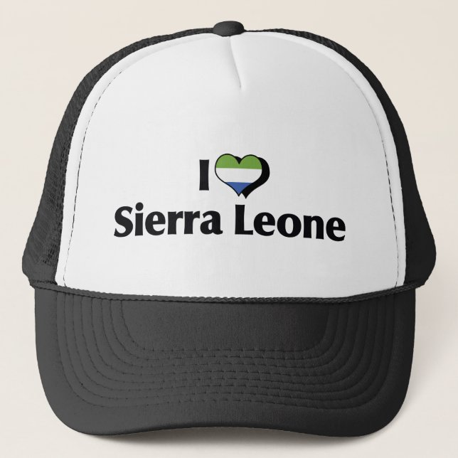 I Love Sierra Leone Flag Trucker Hat (Front)