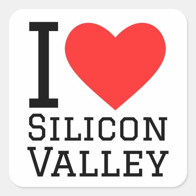 I love Silicon Valley  Square Sticker (Front)