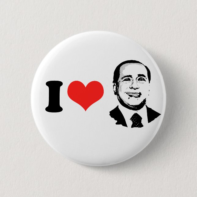 I Love Silvio Berlusconi 6 Cm Round Badge (Front)